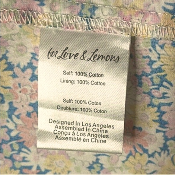 For Love & Lemons Libby Floral Mini Dress Vintage Inspired Women's Size Medium - Picture 11 of 11
